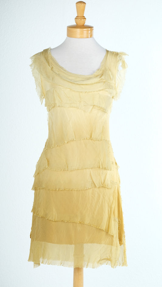 Zelda Short Dress in Yellow Ombre