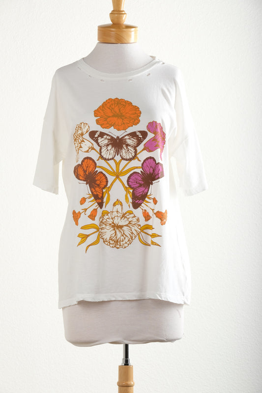 T-Shirt in Rusty Butterfly