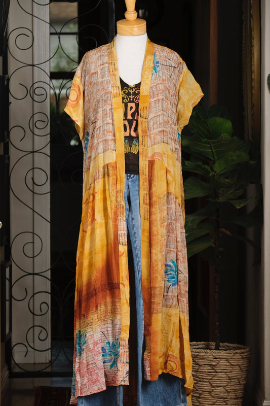 Summer Evermore Duster in Turquoise Bloom