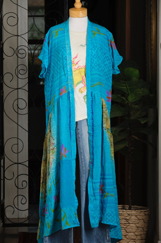 Summer Evermore Duster in Turquoise Lattice