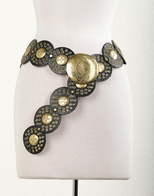 Coronado Belt in Black with Gold