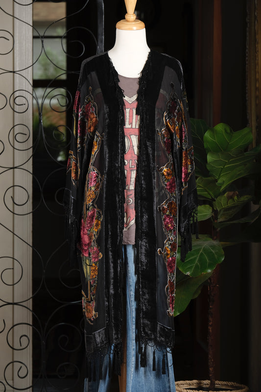 Burnout Velvet in Midnight Berry Flower