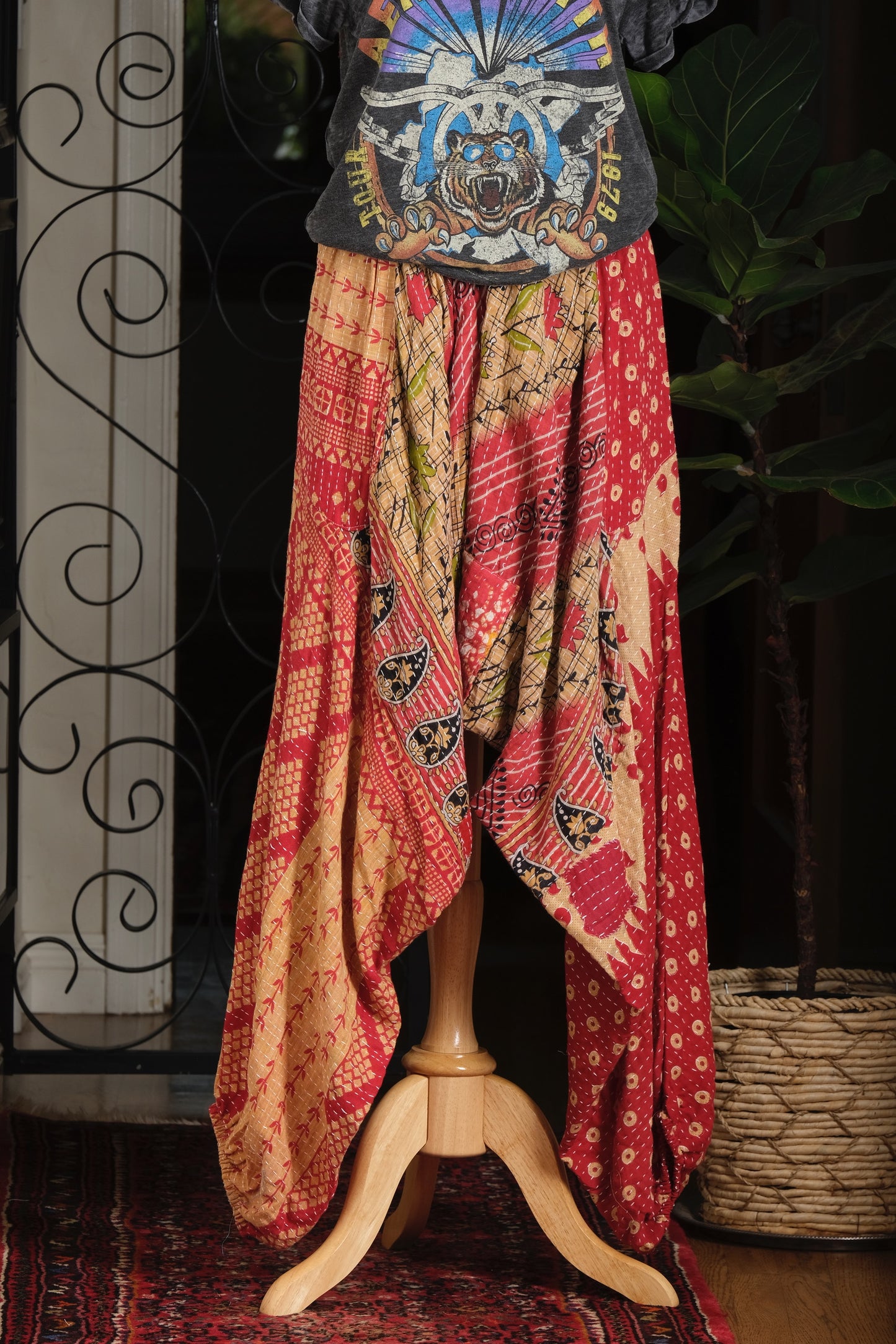 Harem Pant in Red on Natural