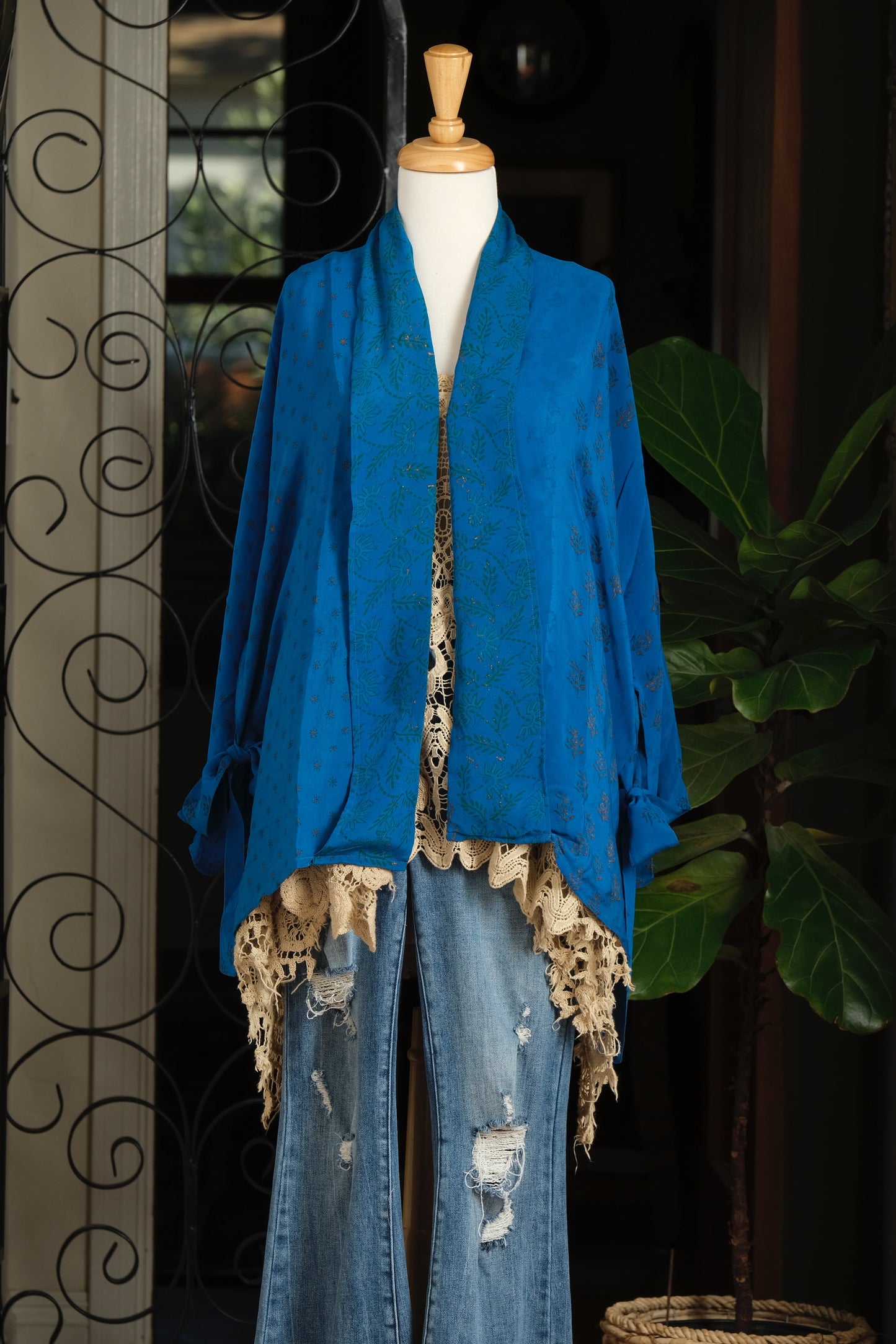 Tie Top in Gold Kissed Teal