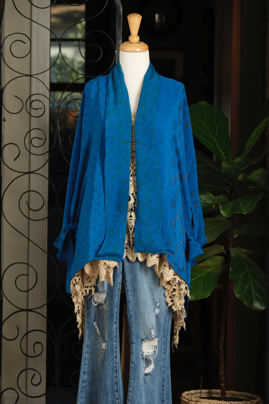 Tie Top in Gold Kissed Teal