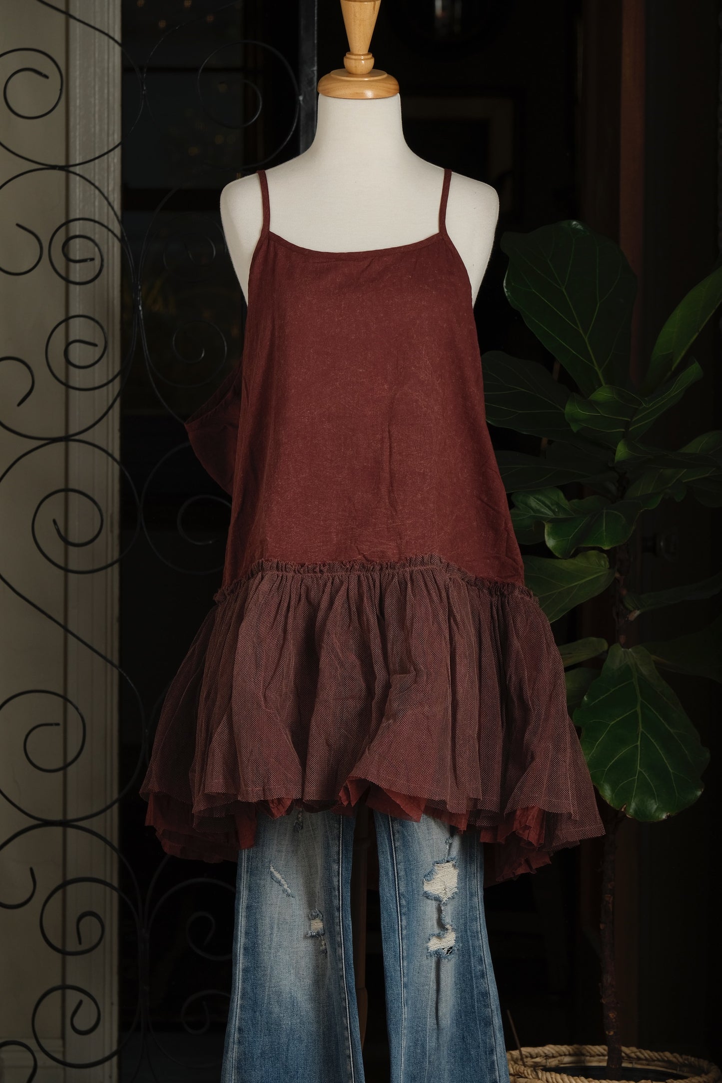 Low Waisted Foundation Cami in Mahogany