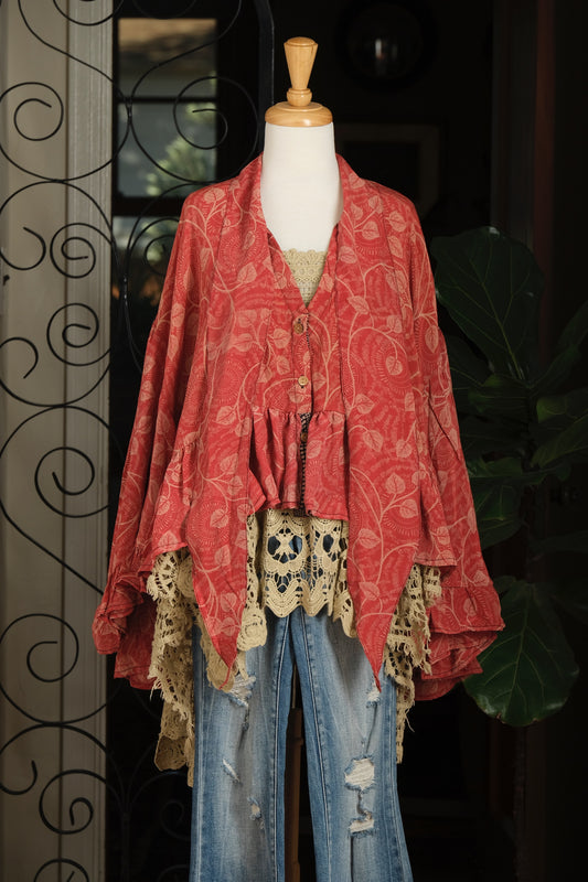 Ruffled Gypsy Top in Fall Deco