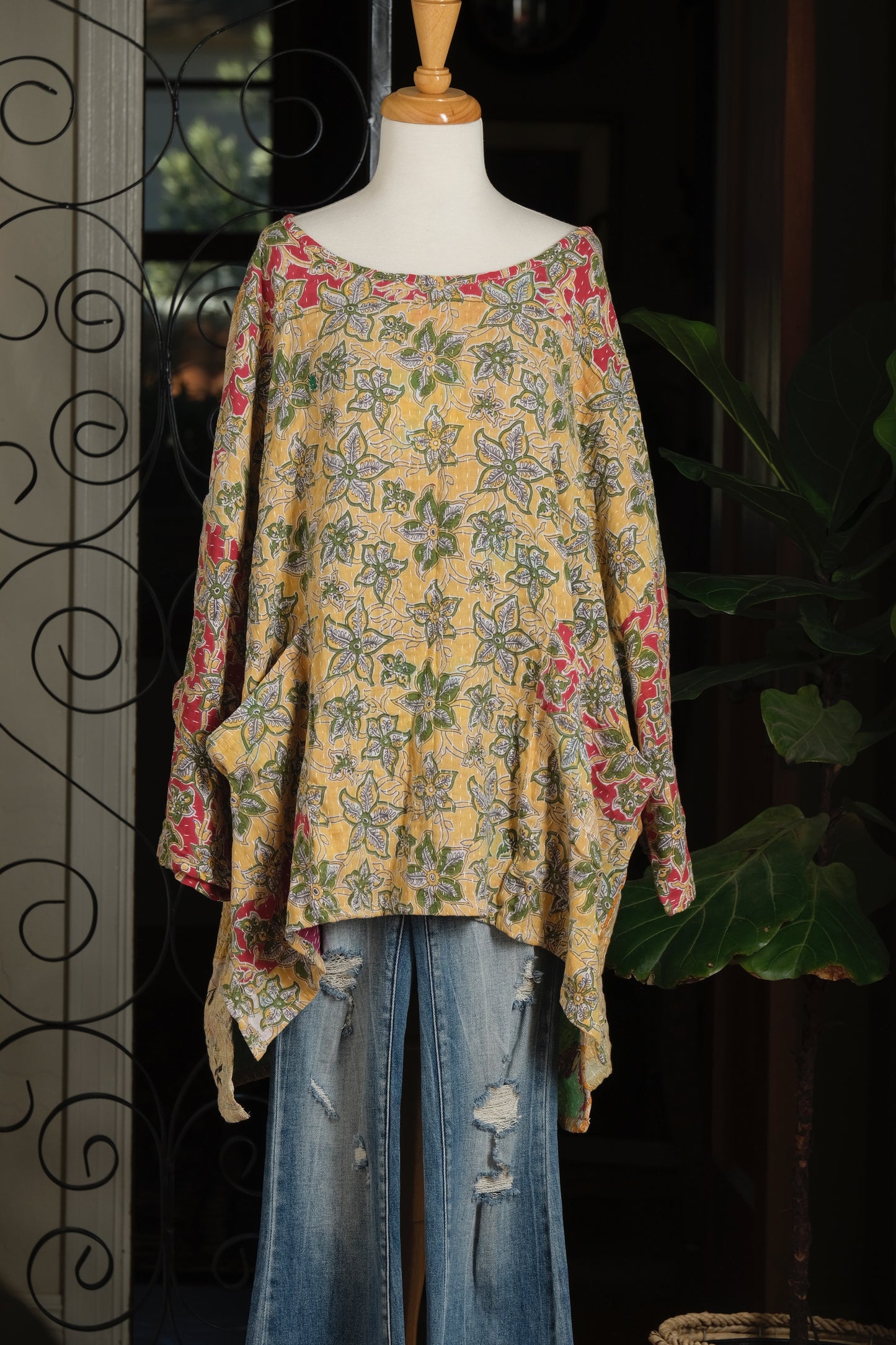 Kantha Dream Pullover in Lemon Leaf