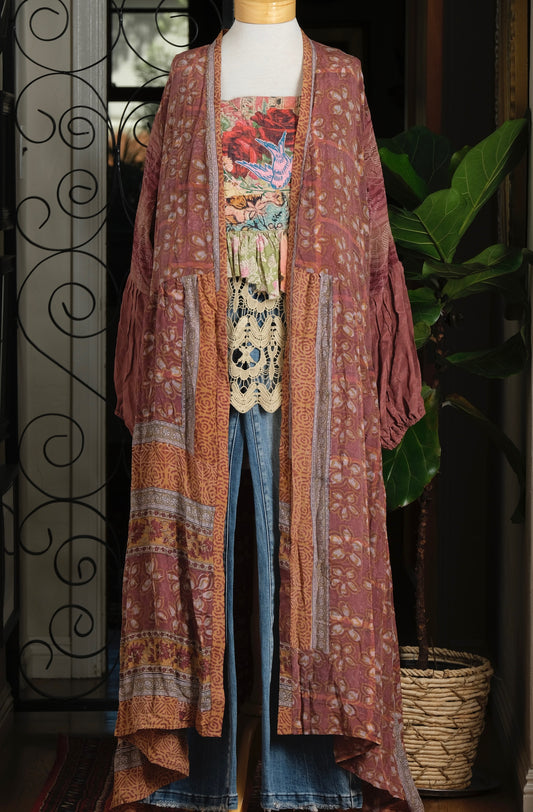 Evermore Duster in Apricot Flower