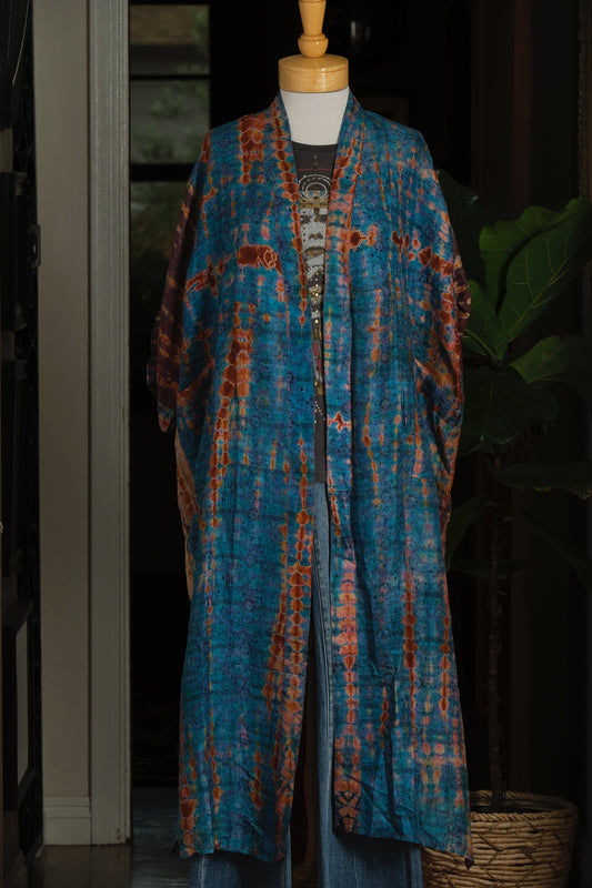 Smoke Duster in Turquoise Tiger