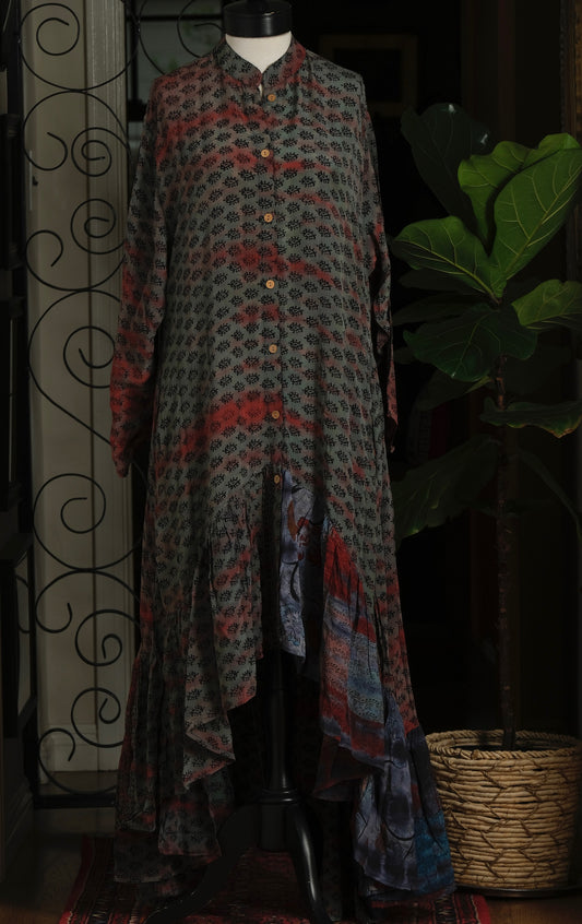 Lotus Duster Dress in Smoked Rose