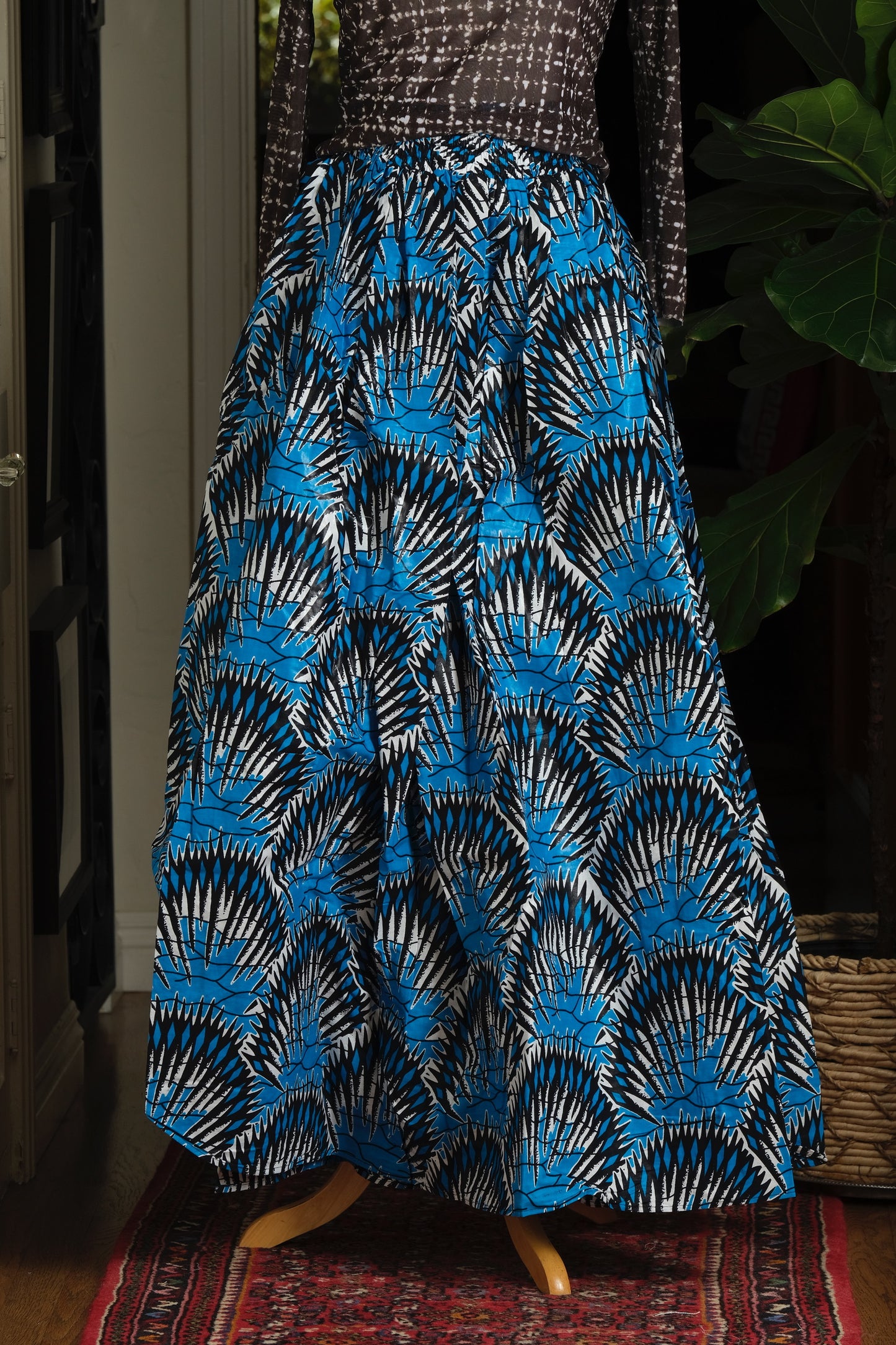 Dutch Wax Skirt in Blue Agave