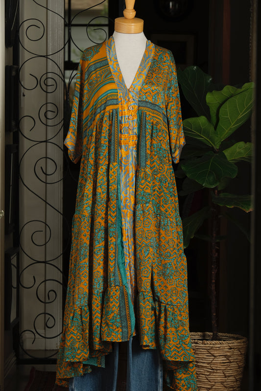 Easy Dress in Marigold Teal