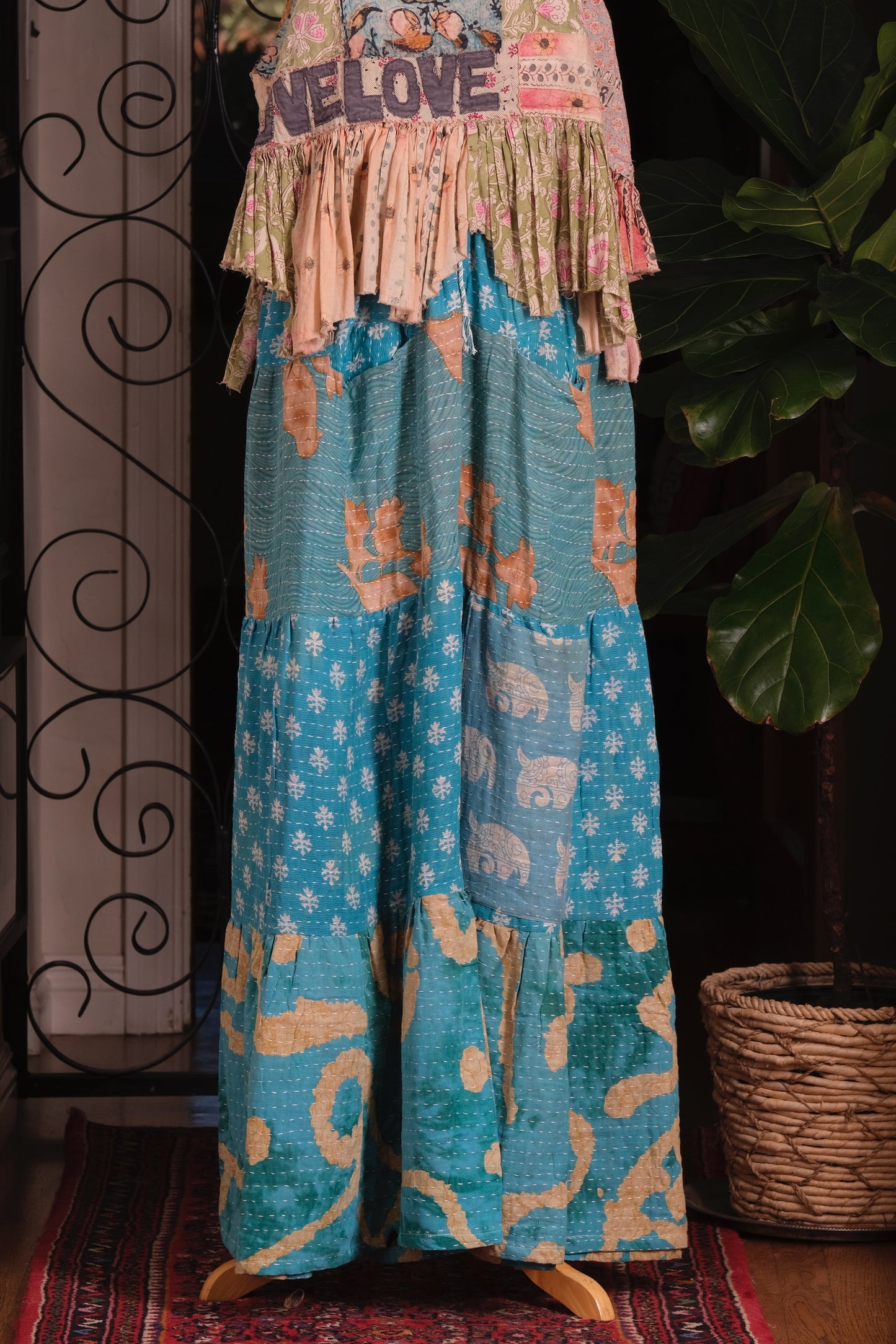 Pocket Pant in Aqua Elephants