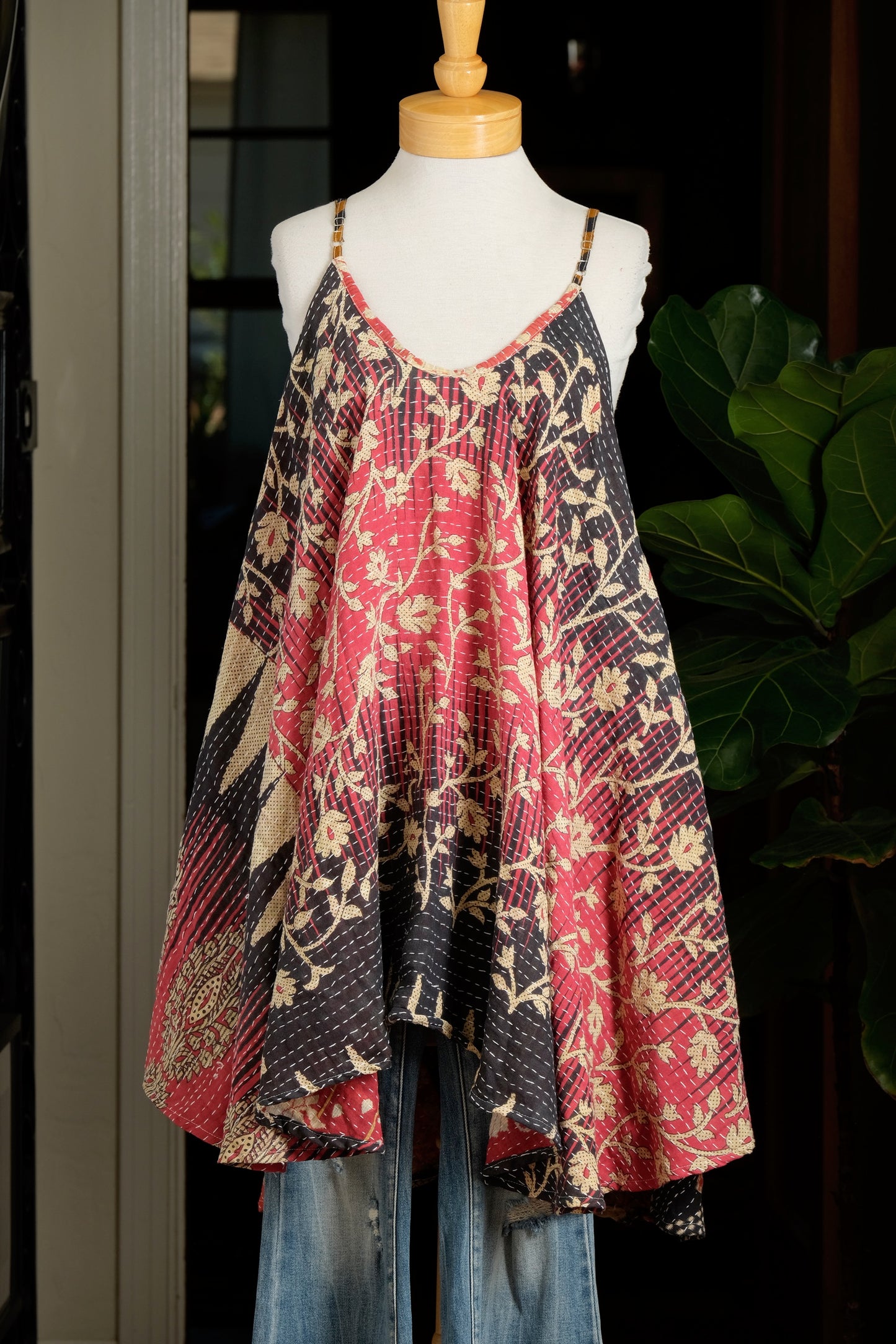 Kantha Swing Dress in Bandana Garden