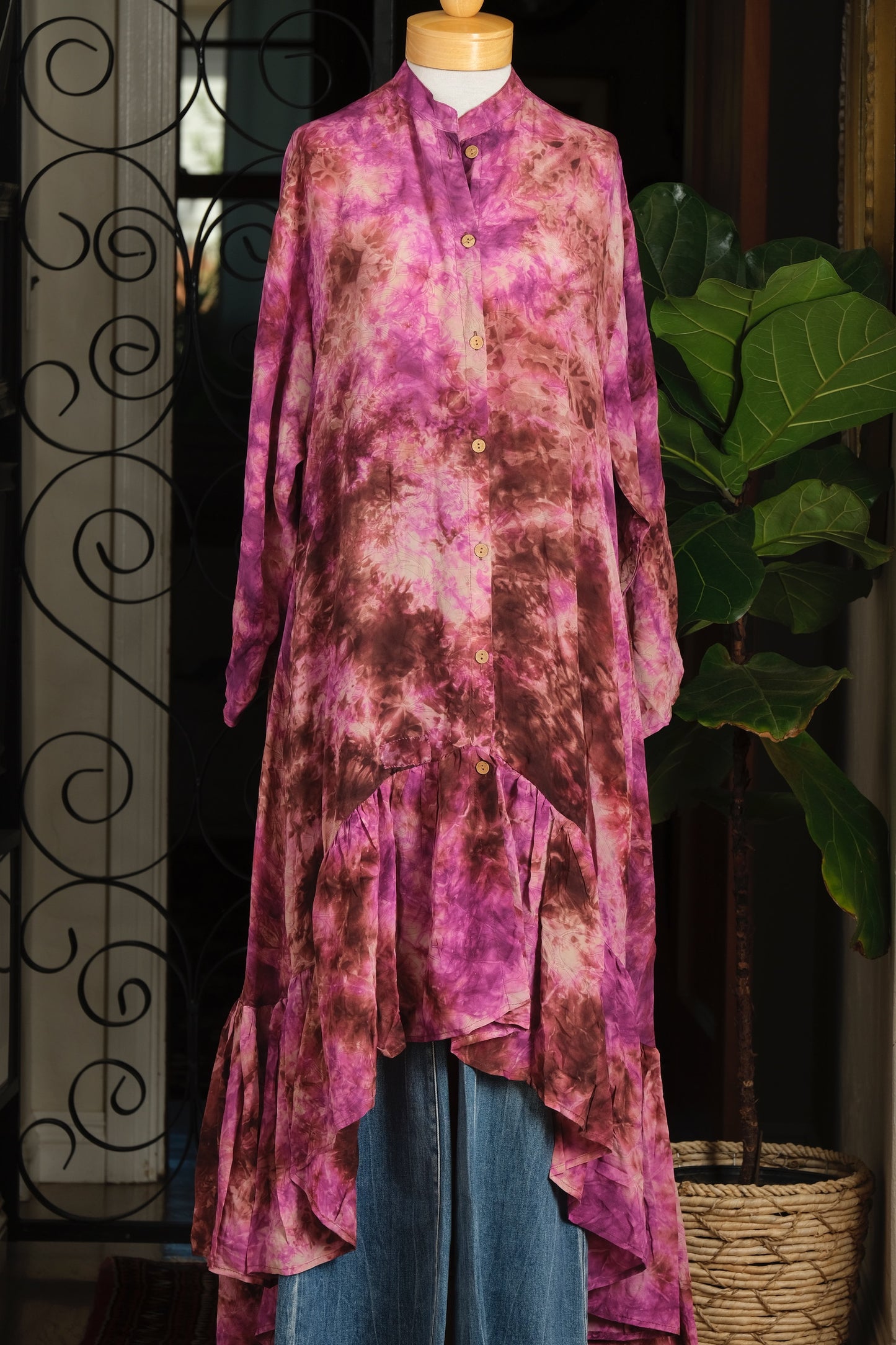 Lotus Duster Dress in Pink Celebration