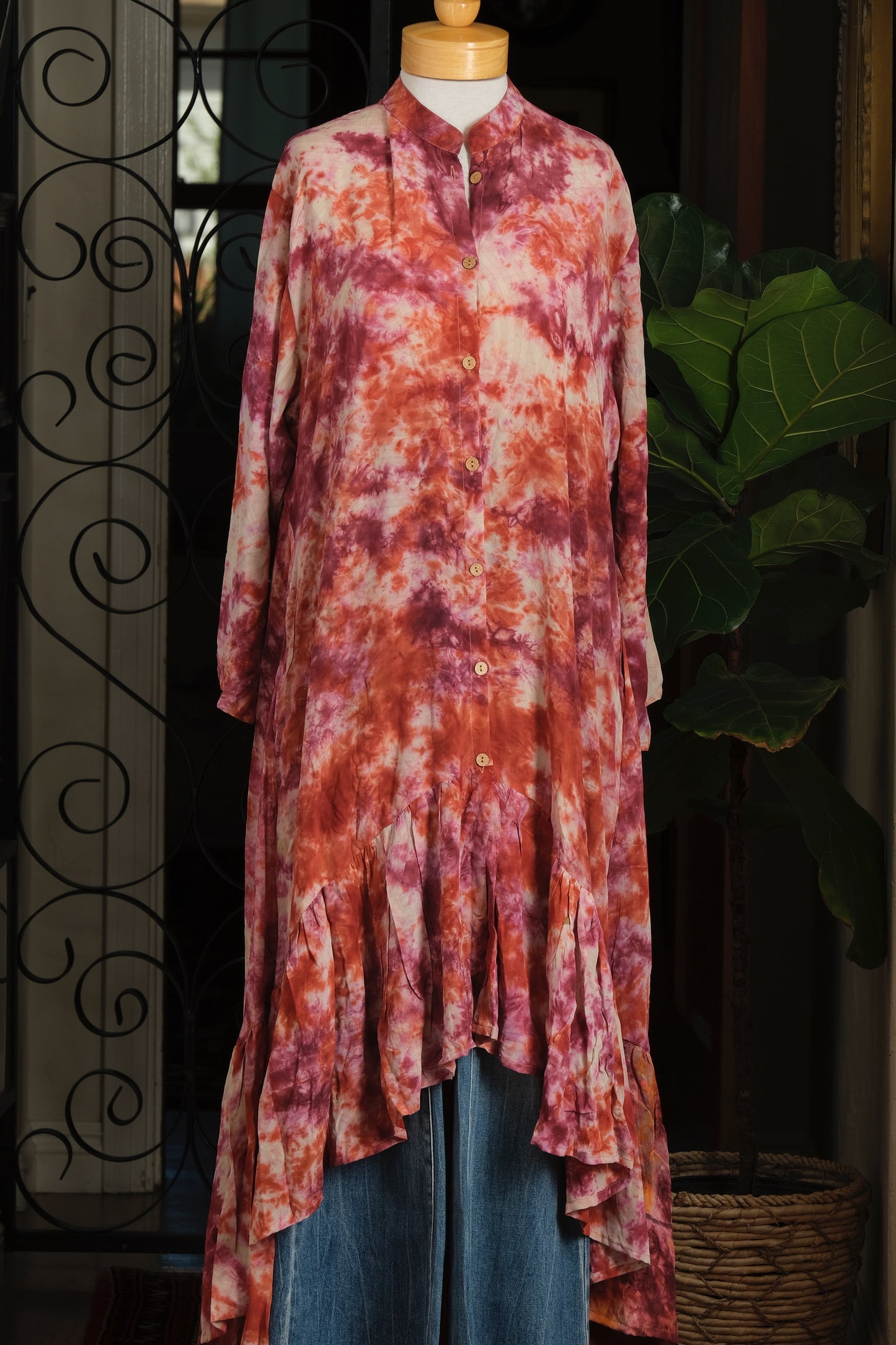 Lotus Duster Dress in Wonder Rust