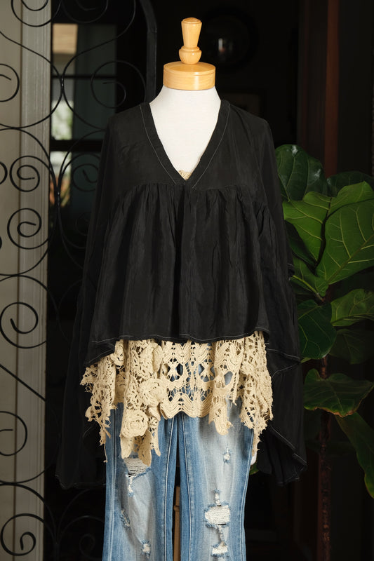 Gold Dust Crop Top in Rustic Midnight