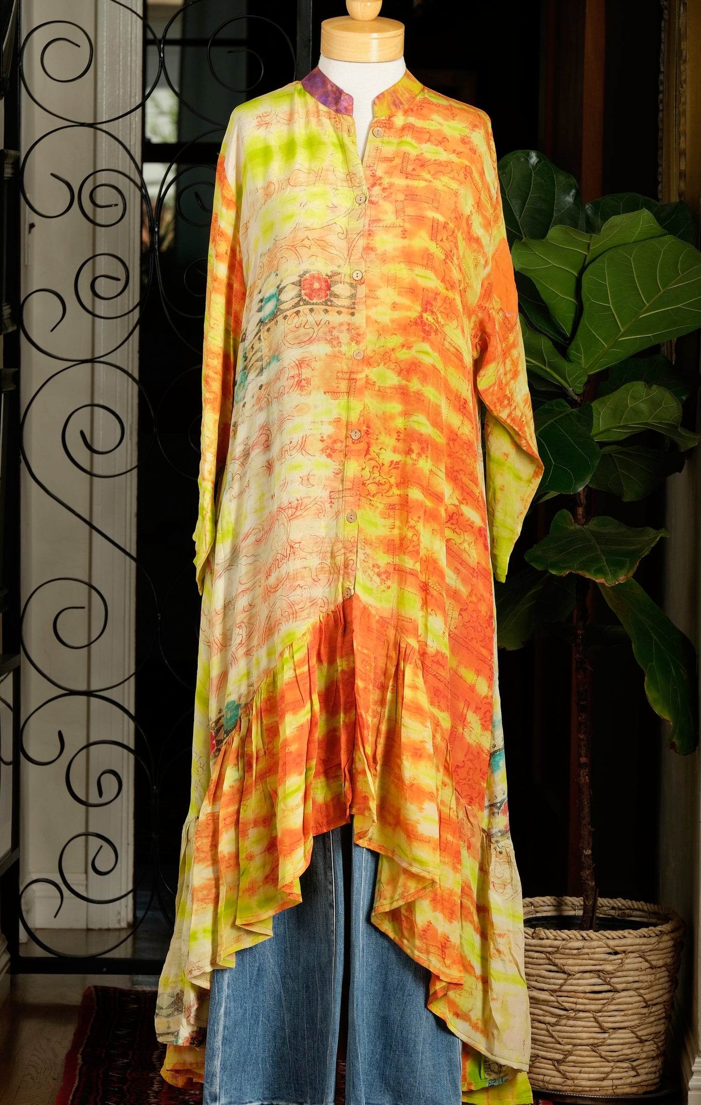 Lotus Duster Dress in Fun Flower