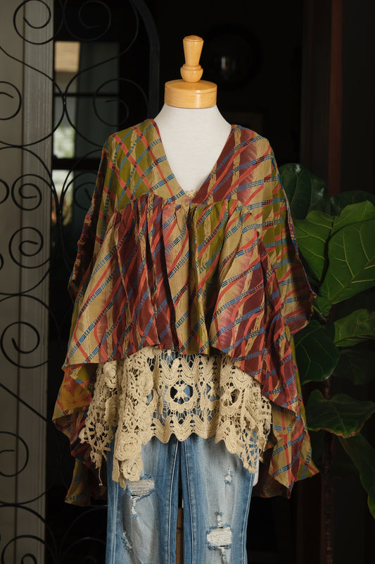 Gold Dust Crop Top in Bamboo Garden