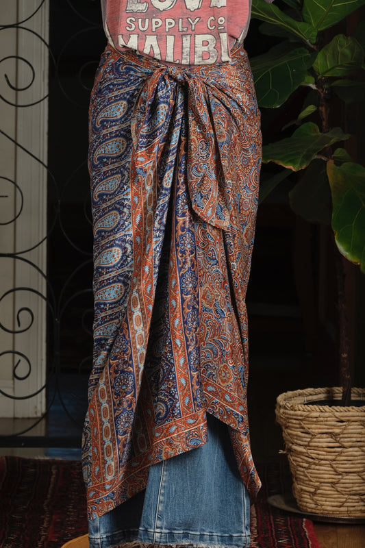 Sarong in Sienna Indigo