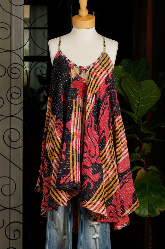 Kantha Swing Dress in Abstract Tribe – Chateau Bel Age Boutique