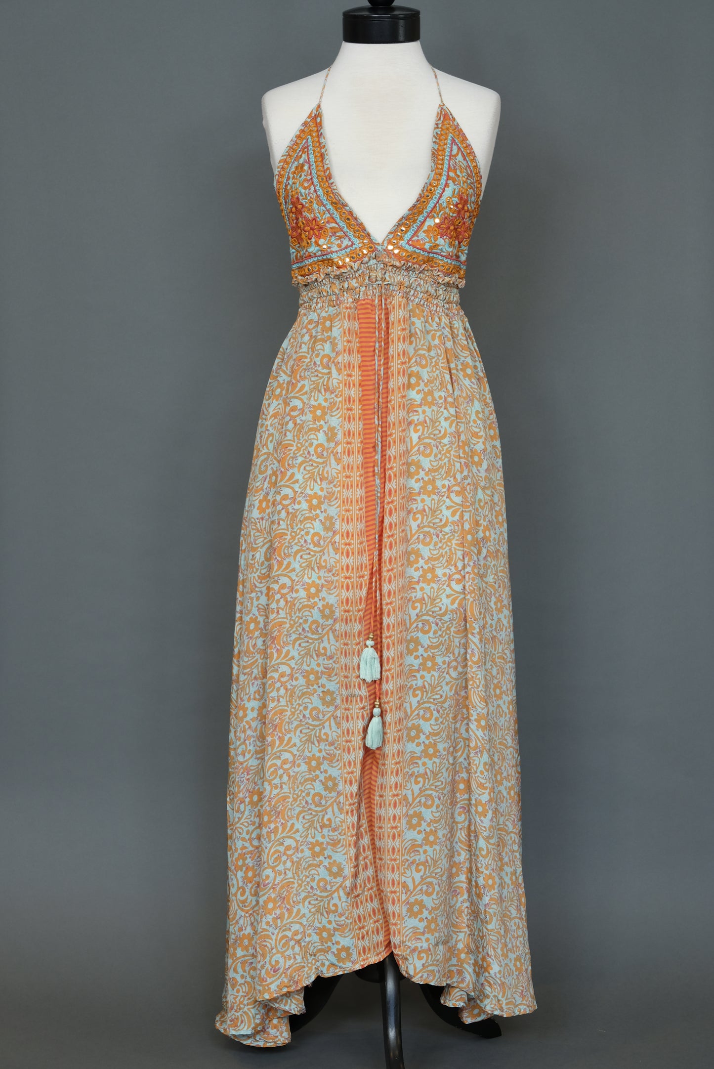 Halter Dress in Mirror Mirror Orange