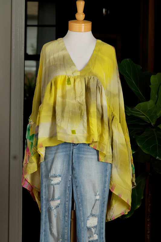top
silk blouse
silk
one size 0-22
lemon color
crop top