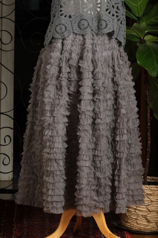 Tulle Petticoat Skirt in Cloud
