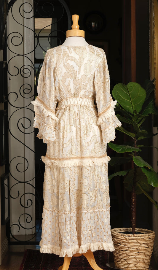 Sultana Dress in Ivory and Gold