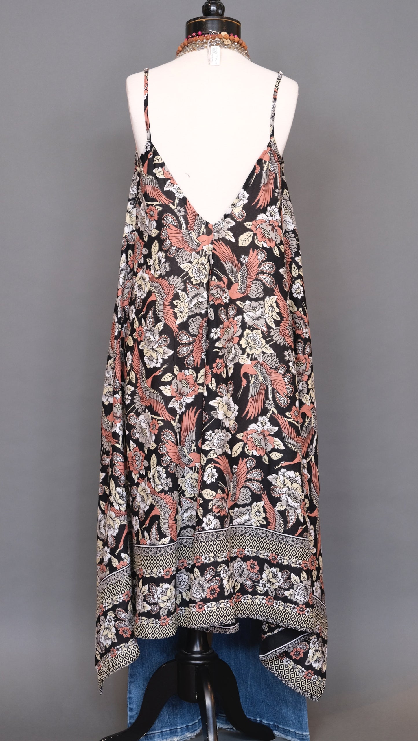 Scarf Dress in Night Crane