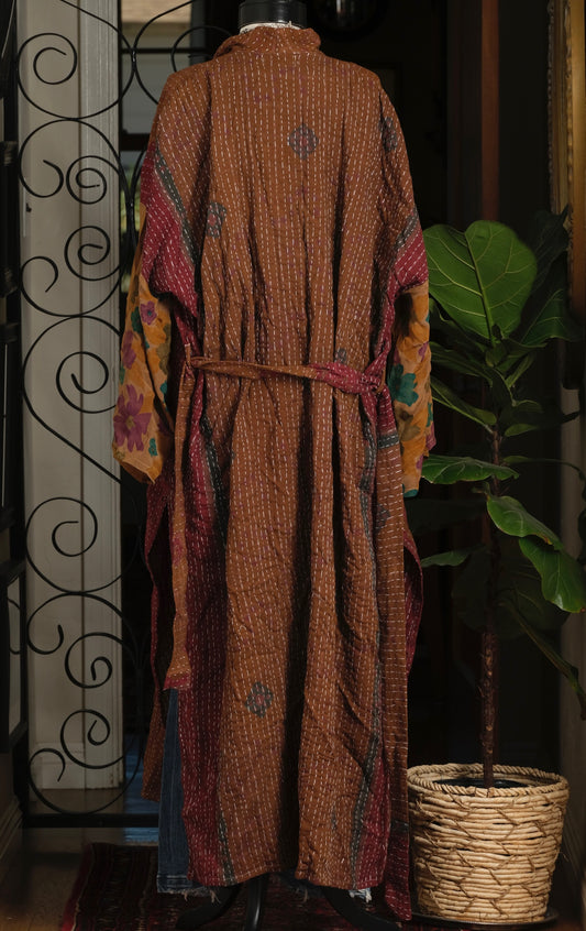 Silk Sleeve Duster in Coco Rose