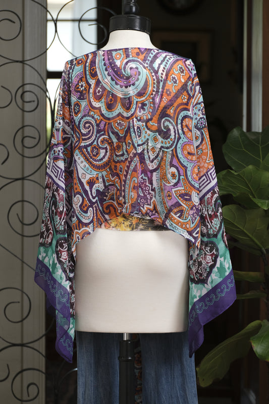 Butterfly Topper in Purple/Teal