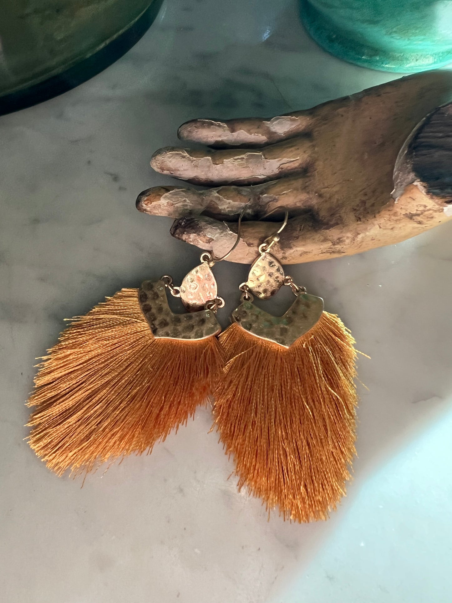 Mustard Fringe Earrings