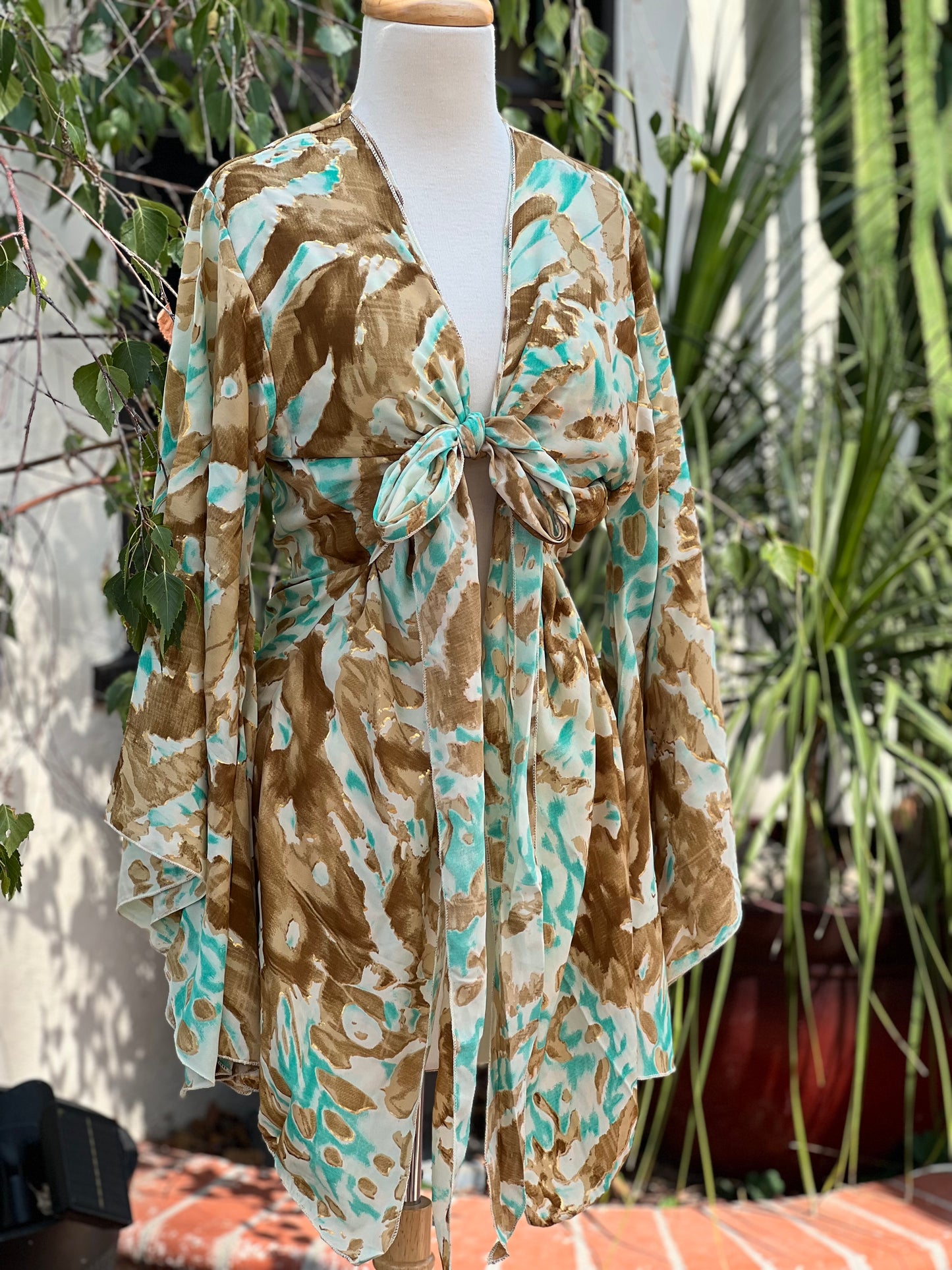 Angel Tie Top in Aqua Tangier