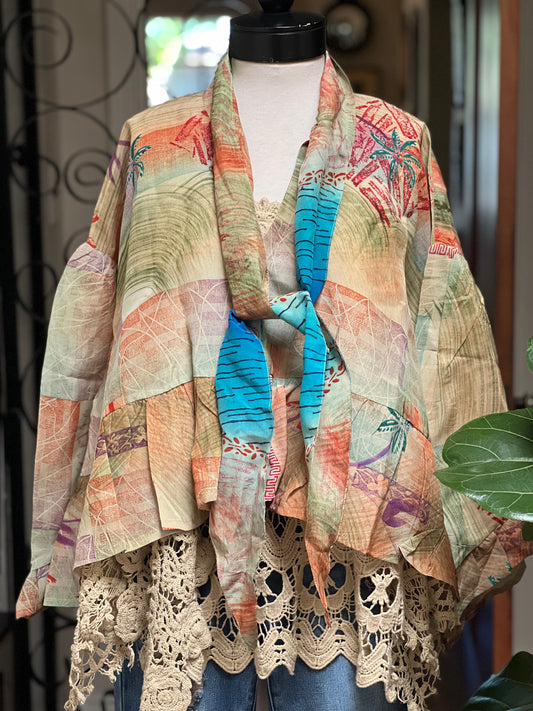 Ruffled Gypsy Top in Turquoise Mountain