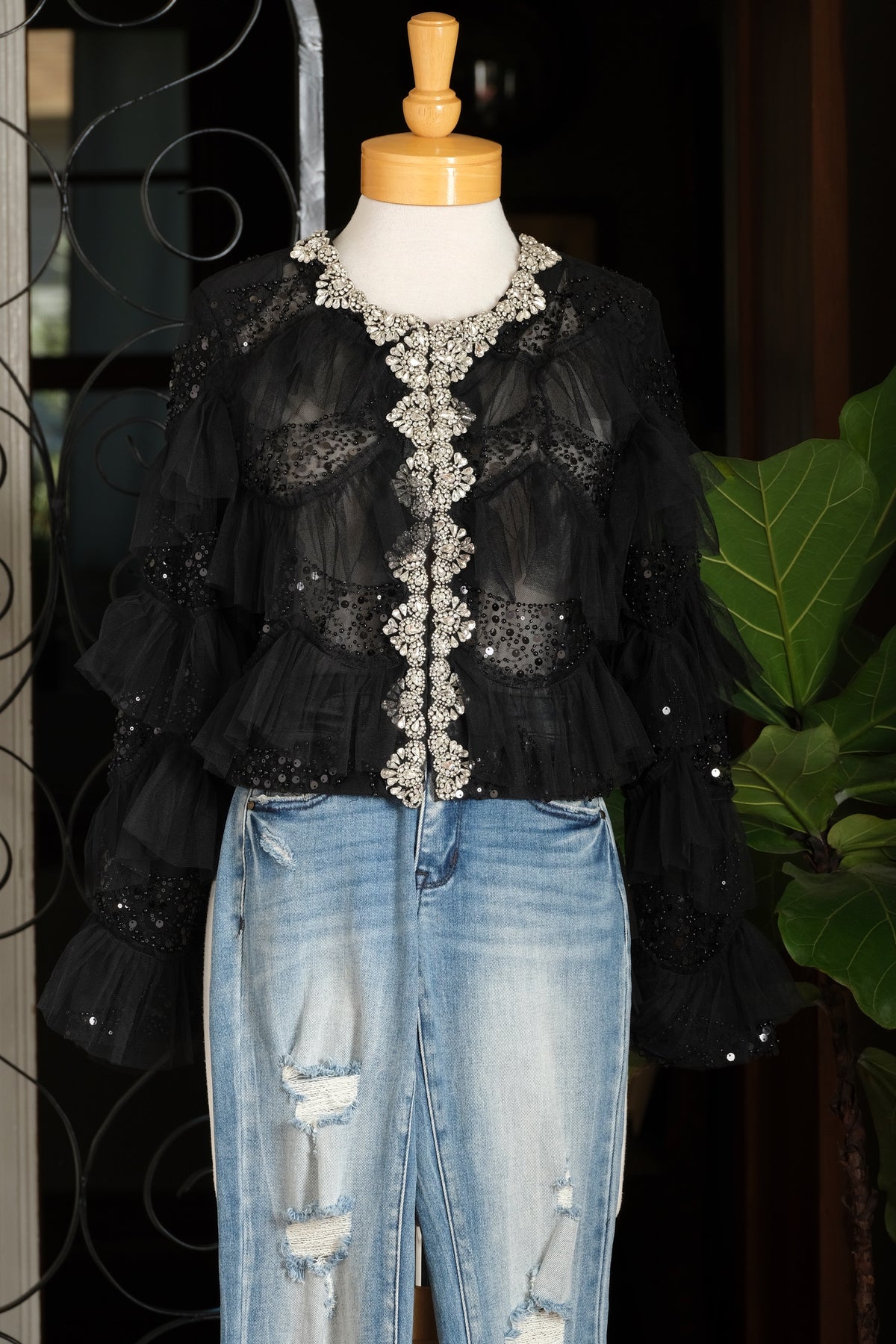Tulle Crop Jacket in Mystic Midnight
