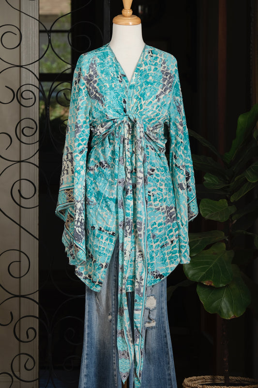 Angel Topper in Aqua Mosaic