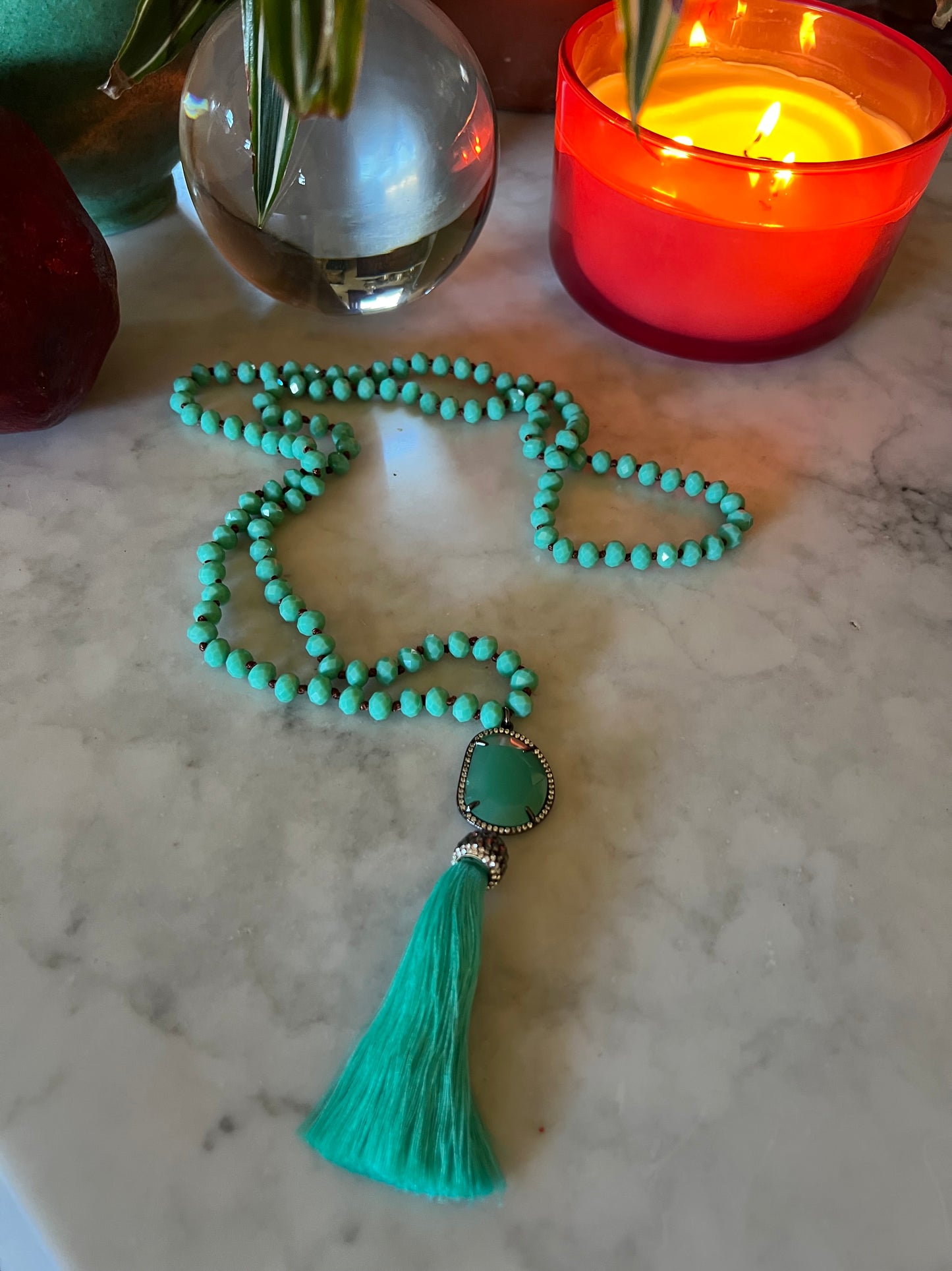 Turquoise Tassel Necklace