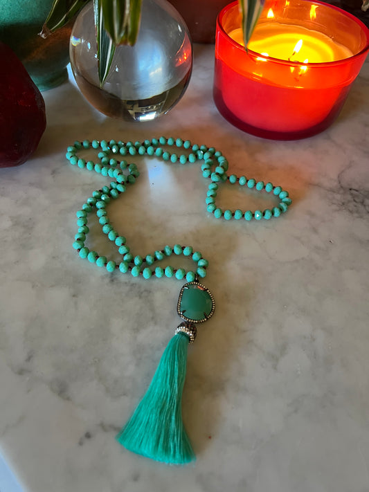 Turquoise Tassel Necklace