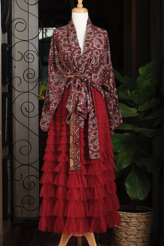 Tulle Skirt in Red Rose