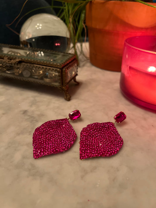 Pink Leaf Earring
