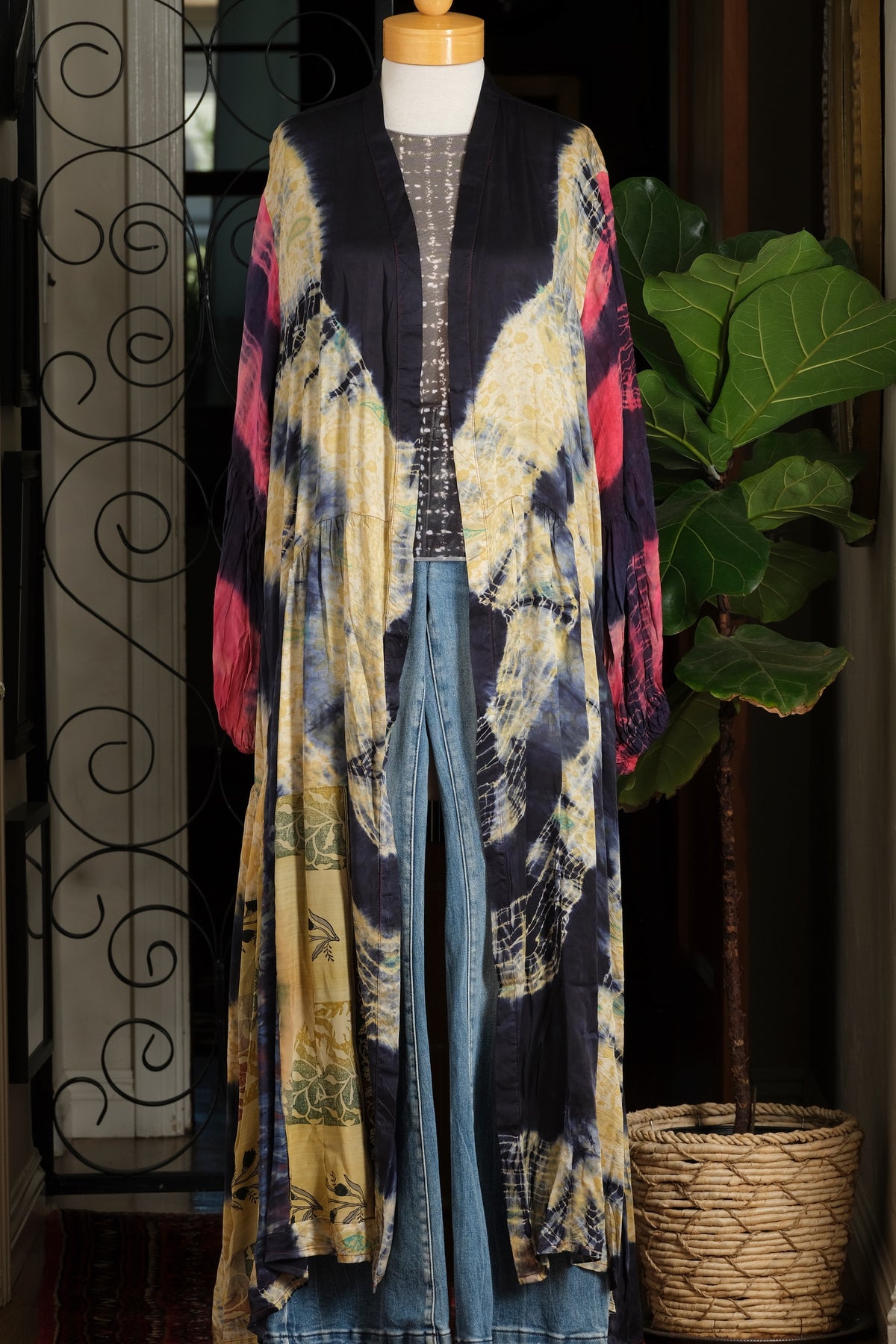 Evermore Duster in Satin Tie Dye