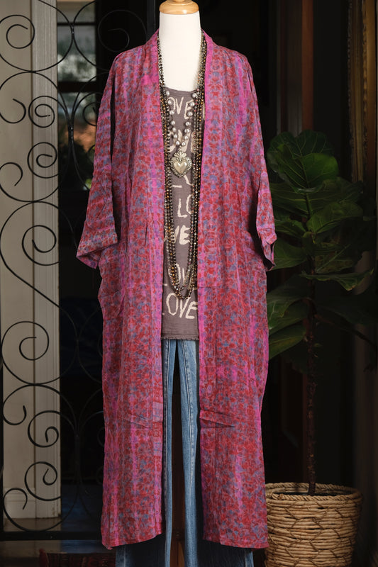 Smoke Duster in Pomegranate Tie Dye