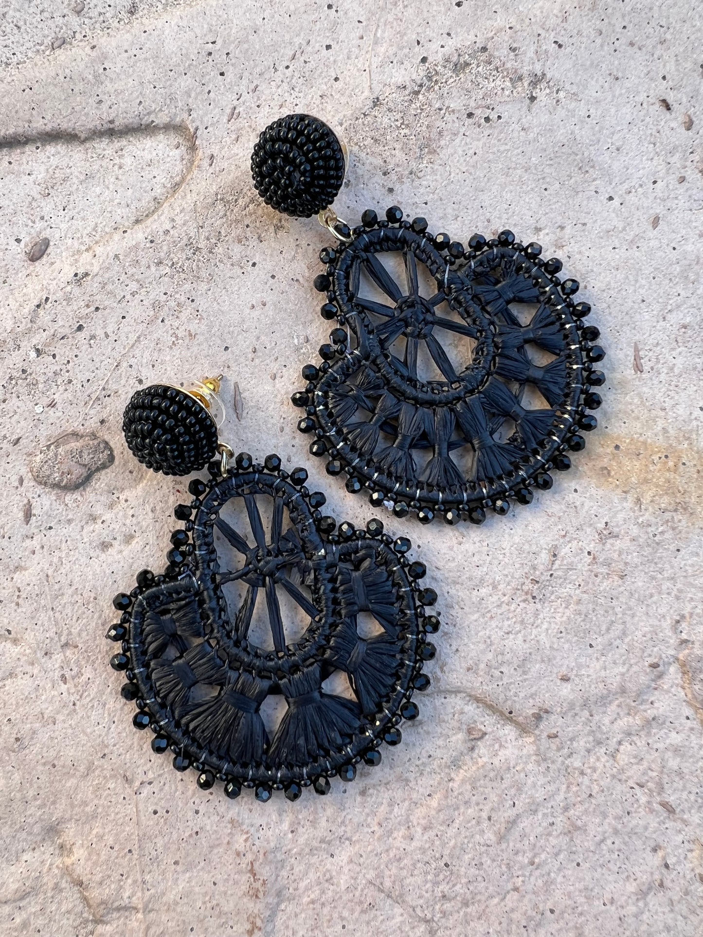 Lacy Earrings Black