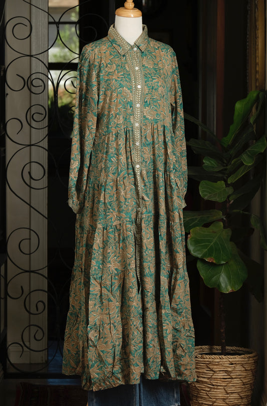 Tate Dress in Teal aloha