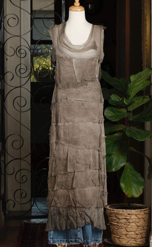 Zelda Dress in Taupe Ombré