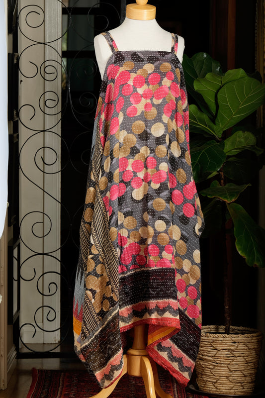 Kantha Maxi Dress in Bubble Tribe