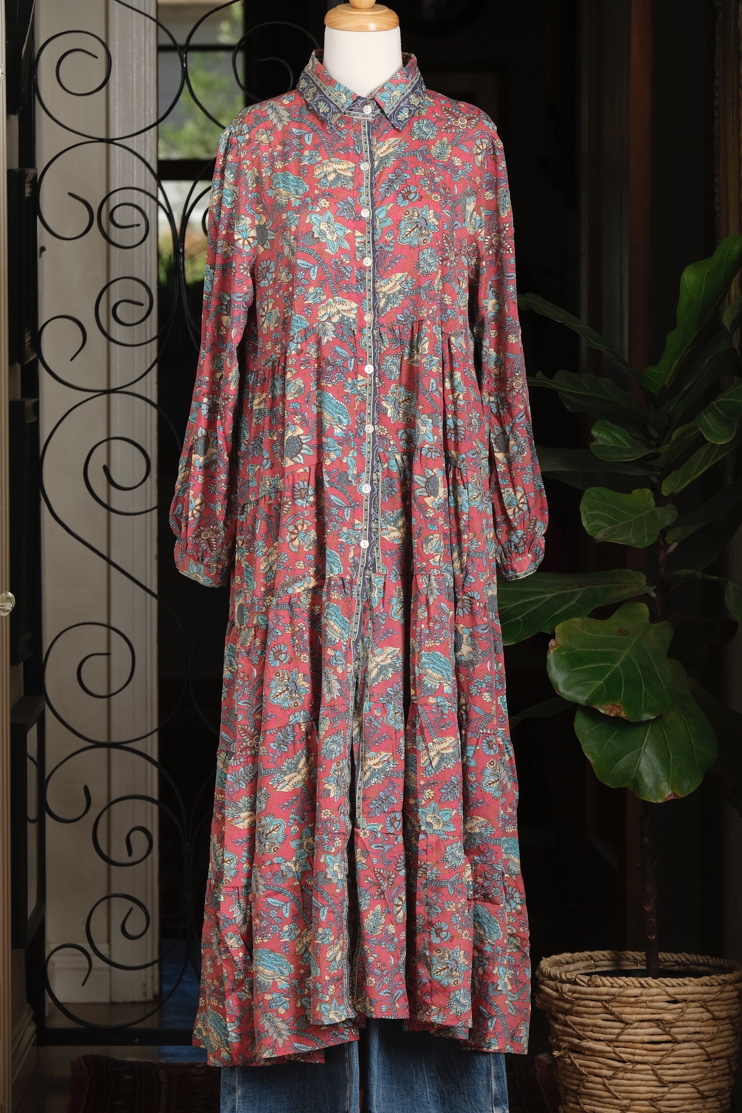 The Tate Dress in Turquoise Lotus