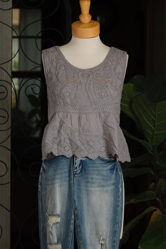 Butterfly Crescent Crochet Top – Chateau Bel Age Boutique
